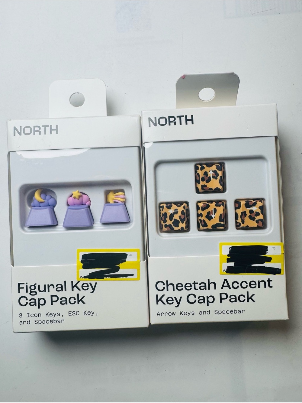 2 pack figural key caps - Star and cheetah theme